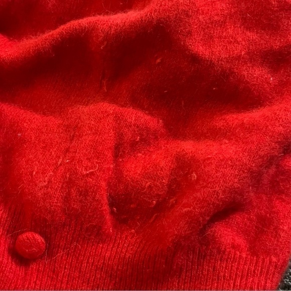 Vintage 70s 80s Dolores Mockneck Side Button Sweater Red - Picture 5 of 7